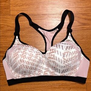 Victoria's Secret Pink and Black Sports Bra with Racerback